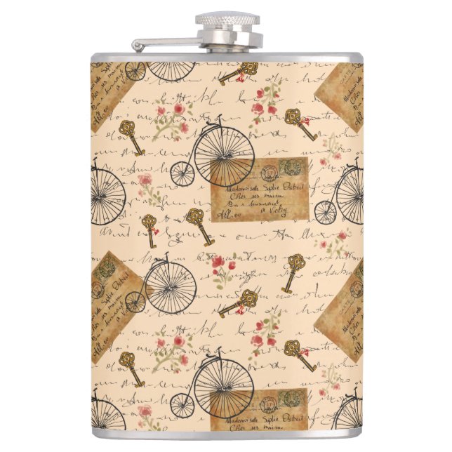 Vintages Muster Flachmann (Vorderseite)