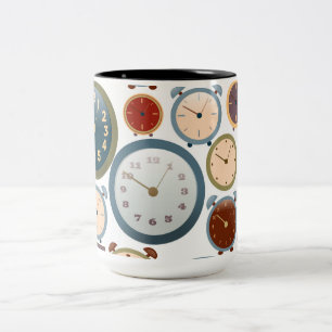 Vintages Muster für alte Uhren Zweifarbige Tasse