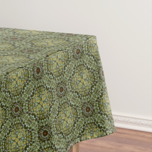 Vintages Muster für Aquamarinen, grüne und goldene Tischdecke (Beispiel)