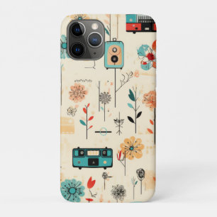 Vintages Muster für Blumen und Kamera (2) Case-Mate iPhone Hülle