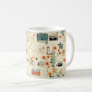 Vintages Muster für Blumen und Kamera (6) Kaffeetasse