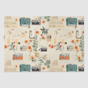 Vintages Muster für Blumen und Kamera (6) Seidenpapier