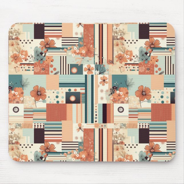 Vintages Muster für Blumen und Kameras (4) Mousepad (Vorne)