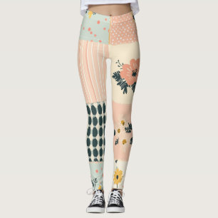 Vintages Muster für Blumenmuster - Pastell (12) Leggings