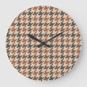 Vintages Muster für Tweed Gose Foot Große Wanduhr