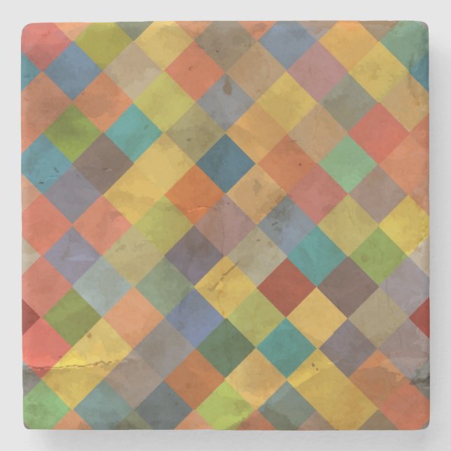 Vintages Muster. Geometrisch. Steinuntersetzer (Vorderseite)