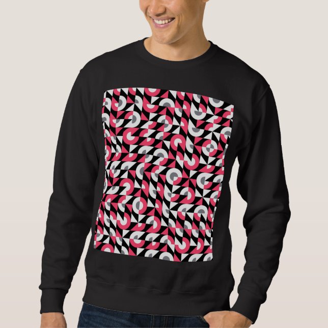 Vintages Muster: Geometrisches Abstraktes Muster Sweatshirt (Vorderseite)