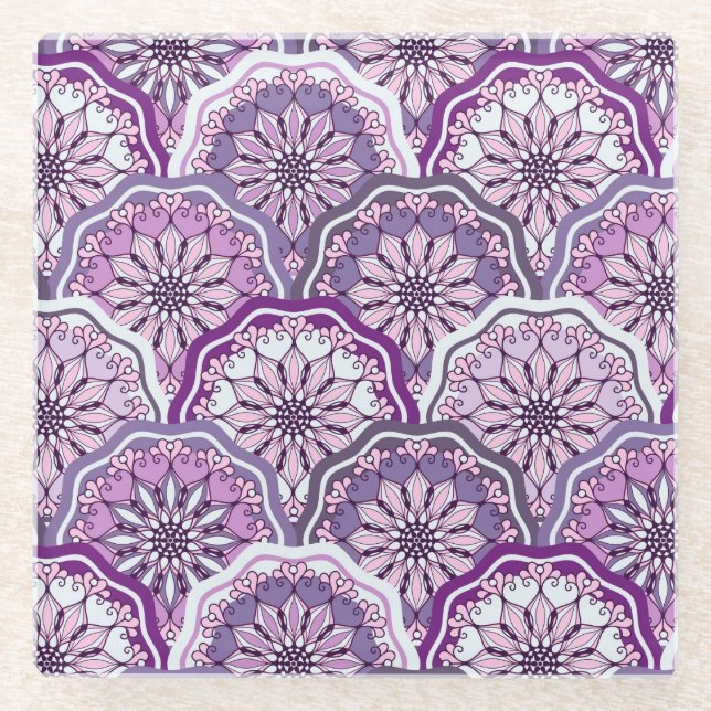 Vintages Muster Glasuntersetzer (Vorderseite)