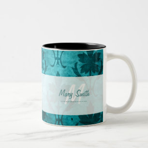 Vintages Muster-kundenspezifisches weißes Zweifarbige Tasse