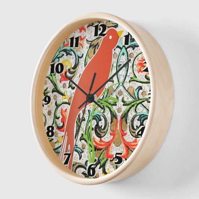 Vintages Muster Love Bird Clock Wanduhr (Winkel)