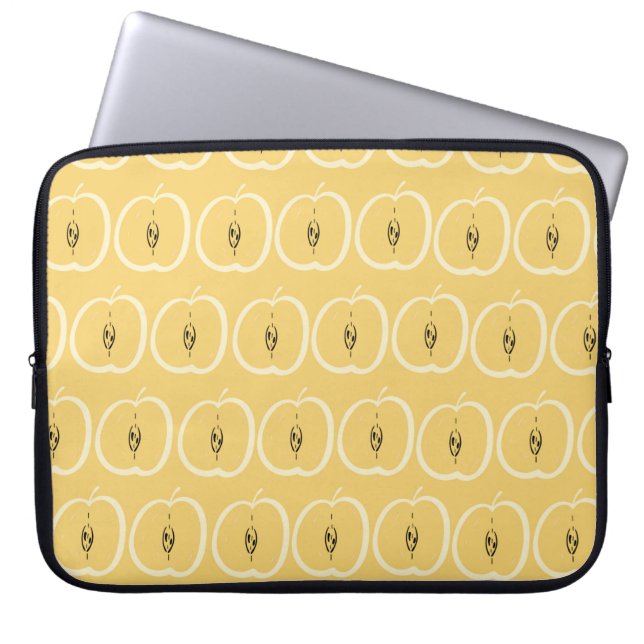 Vintages Muster mit Apfel. Handgezeichnete Abbildu Laptopschutzhülle (Vorderseite)