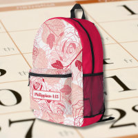 Vintages Muster mit Bibelverse in Pink, Blumen