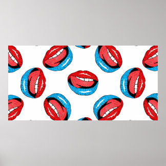 Vintages Muster mit Cartoon-Pflaster-Abzeichen mit Poster