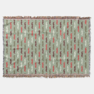 Vintages Muster mit dem Schnurrbart Decke