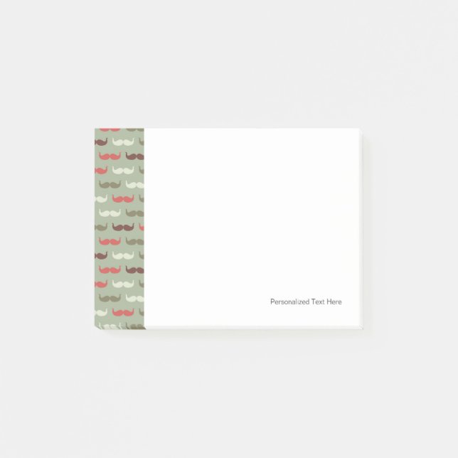 Vintages Muster mit dem Schnurrbart Post-it Klebezettel (Vorderseite)