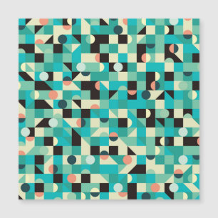 Vintages Muster mit Dreiecken und Kreisen. Magnetkarte