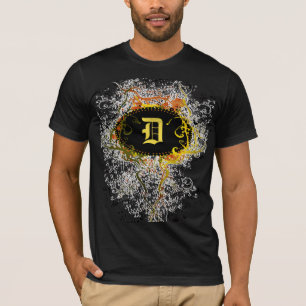 Vintages Muster mit Monogramm Buchstaben D T-Shirt