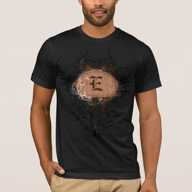 Vintages Muster mit Monogramm Buchstaben E T-Shirt (Vorderseite)