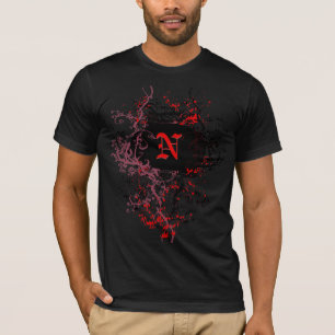 Vintages Muster mit Monogramm Buchstaben N T-Shirt