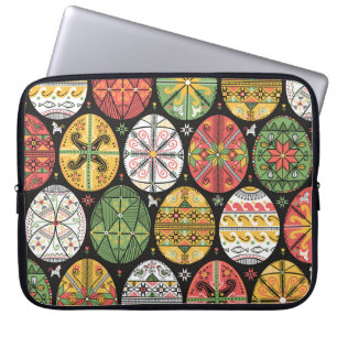 Vintages Muster mit Schuppenflechte. Ostereier-Mus Laptopschutzhülle