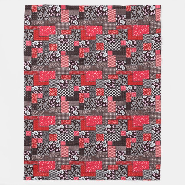 Vintages Muster nahtloser Patchwork Fleecedecke (Vorderseite)