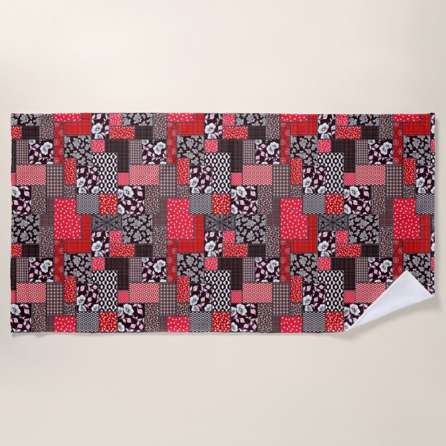 Vintages Muster nahtloser Patchwork Strandtuch (Vorderseite)
