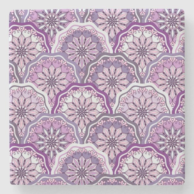 Vintages Muster Steinuntersetzer (Vorderseite)