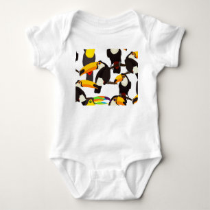 Vintages Muster tropischer Toucan Birds Baby Strampler