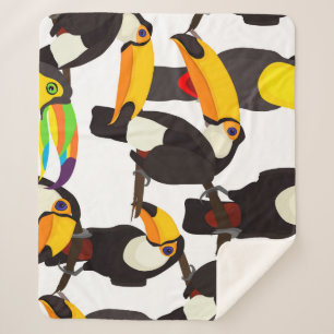 Vintages Muster tropischer Toucan Birds Sherpadecke