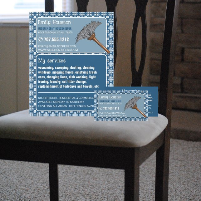 Vintages Muster und Duster, Haushälterin, Haushalt Flyer (Von Creator hochgeladen)