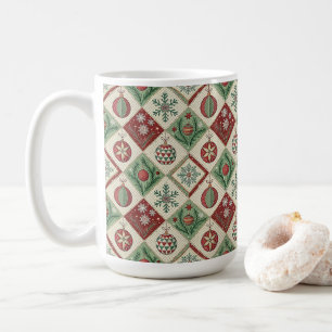 Vintages Muster - Weihnachtsmuster Kaffeetasse