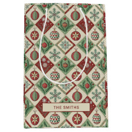 Vintages Muster - Weihnachtsmuster Mittlere Geschenktüte