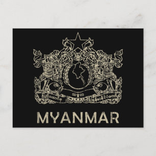 Vintages Myanmar Postkarte
