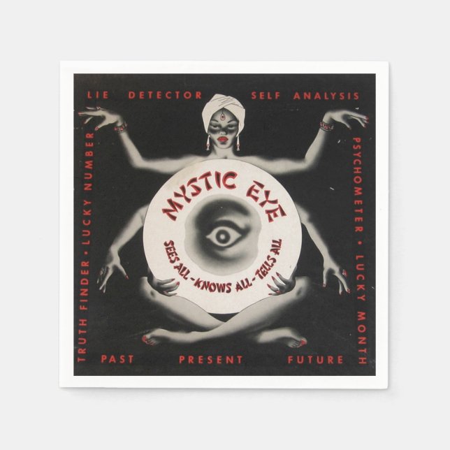 Vintages Mystic Eye Fortune Teller Halloween-Party Serviette (Vorderseite)