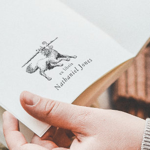 Vintages mythisches Buch Ex Libris Name Buchzeiche Gummistempel