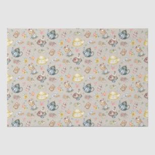 Vintages Nachmittagstee & Rose Muster auf Beige Seidenpapier