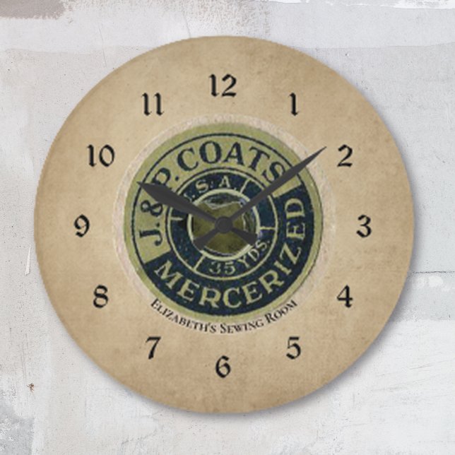 Vintages Nähen Ephemera Große Wanduhr (Von Creator hochgeladen)