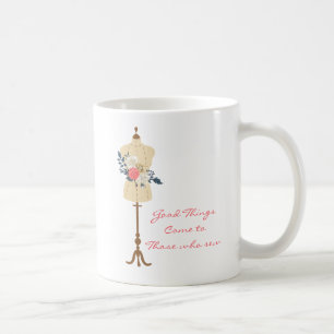 Vintages Nähen niedlicher Kleiderform Kaffeetasse