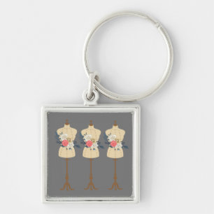Vintages Nähen niedlicher Kleiderform Schlüsselanhänger