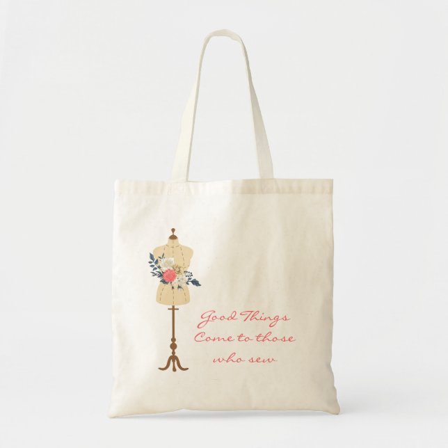 Vintages Nähen niedlicher Kleiderform Tragetasche (Vorne)