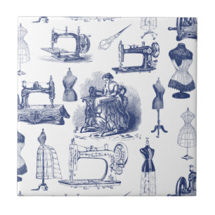 Vintages nähendes Toile Fliese