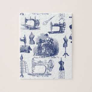 Vintages nähendes Toile Puzzle