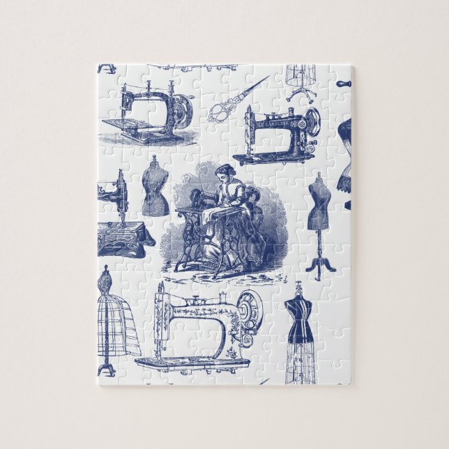 Vintages nähendes Toile Puzzle (Vertikal)