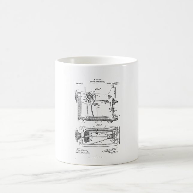 Vintages Nähmaschinentatent Kaffeetasse (Mittel)