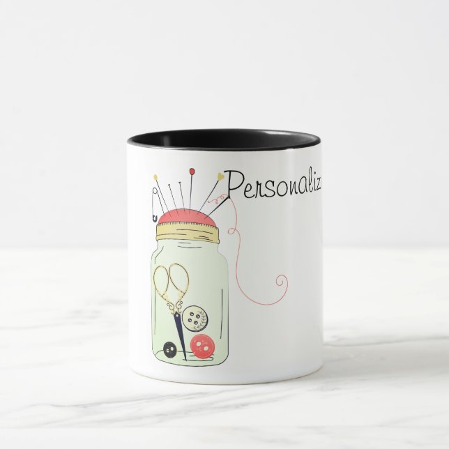 Vintages Nähset Tasse (Zentrum)