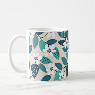 Vintages, nahtloses Blumenmuster. Schönes Weiß Kaffeetasse