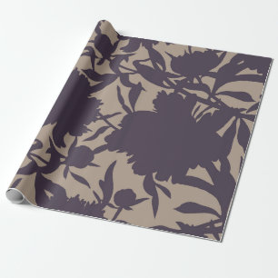 Vintages, nahtloses Blumenmuster. Silhouetten Geschenkpapier