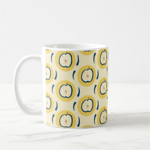 Vintages nahtloses Muster mit Apfel. Kaffeetasse