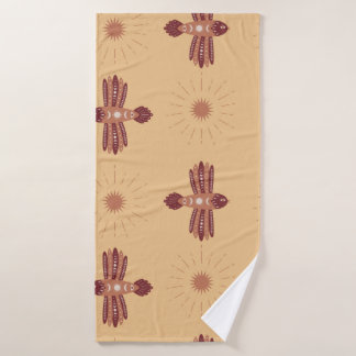 Vintages Nahtloses Muster mit kreativen Vögeln in  Badehandtuch