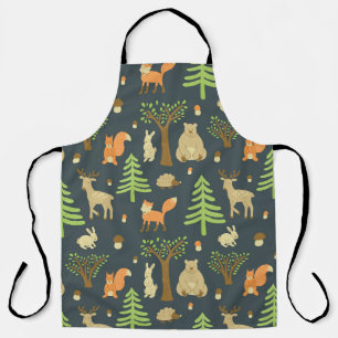 Vintages nahtloses Muster mit niedlichen Bärenbild Schürze